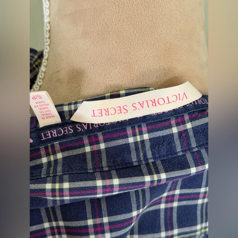 Victoria Secret Navy Plaid Button-Up  Tunic - Picture 11 of 11